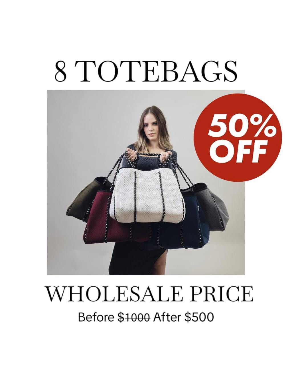 8 ORIGINAL Tote Bags. WHOLESALE Perfect For Christmas Gift