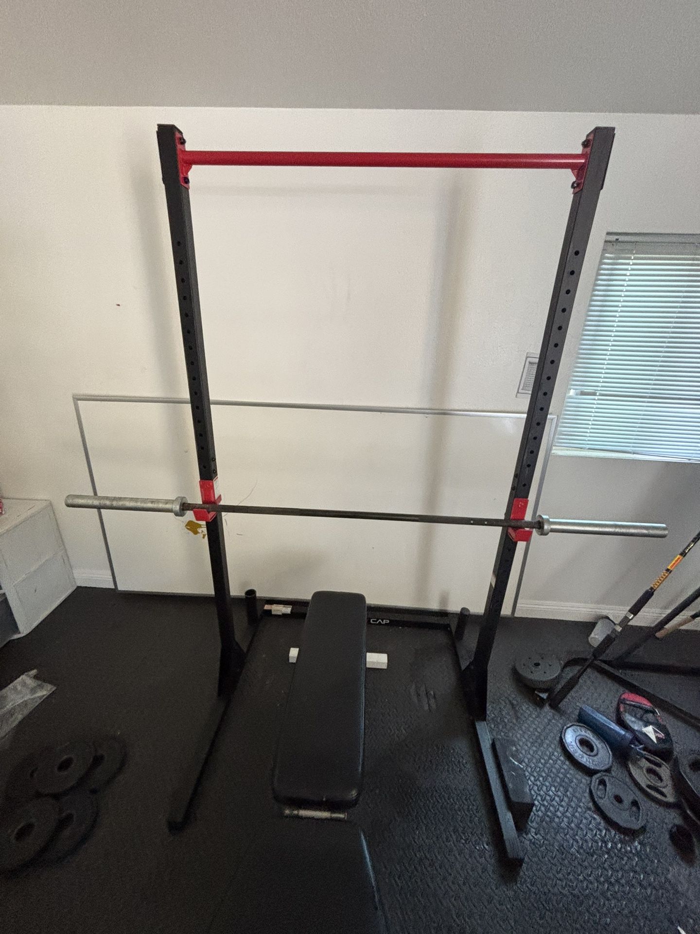 Multi-Functional rack With Barbell And Bench