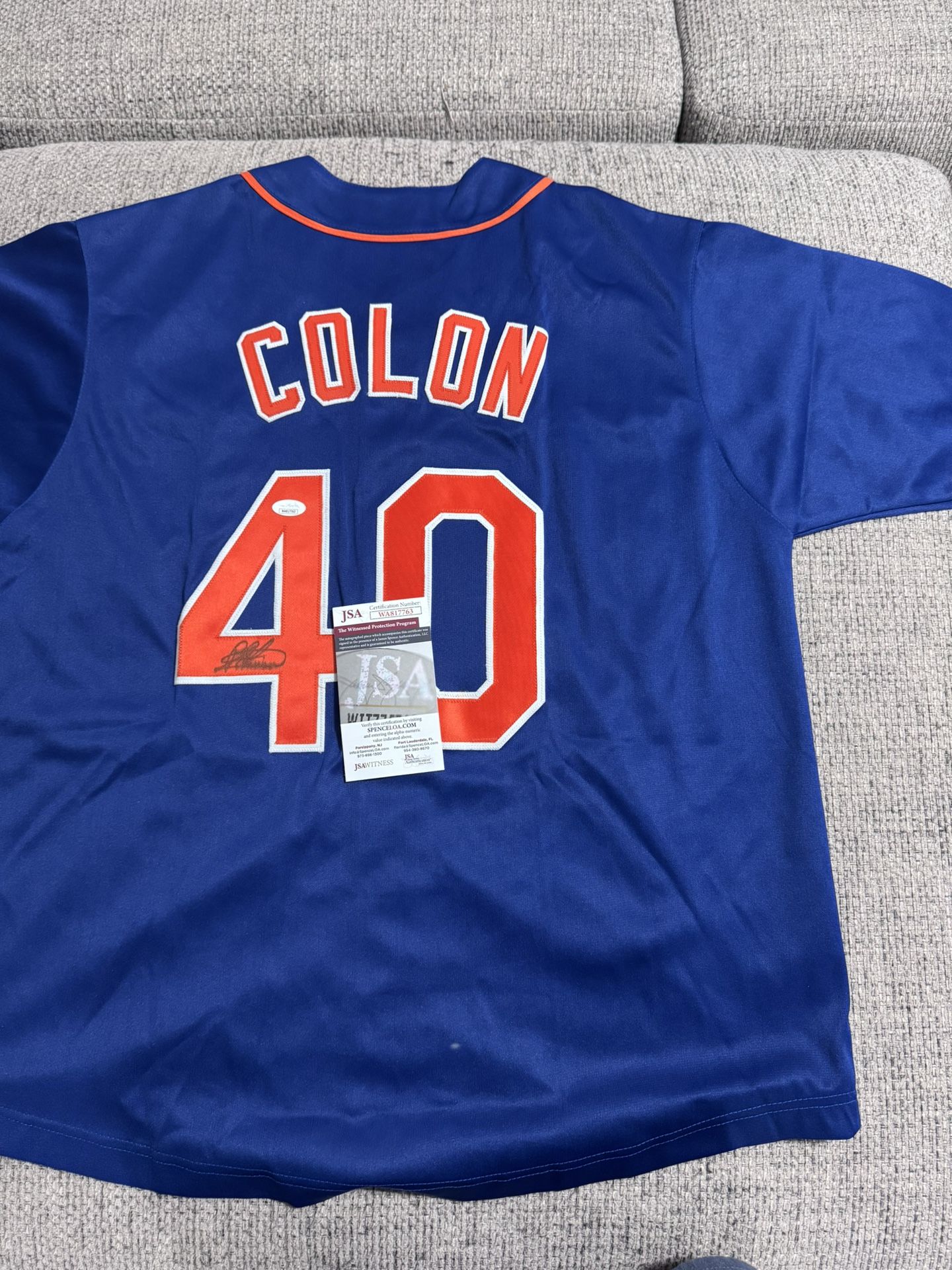 Bartolo Colon Signed Autograph Custom Jersey - JSA COA - New York Mets