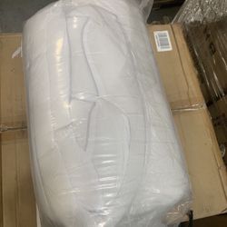 3inch Thick Microfiber Mattress Topper Queen Size White & Gray ,King Size White