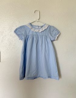 C&L girls sweet light blue dress with white lace trim collar size 4T