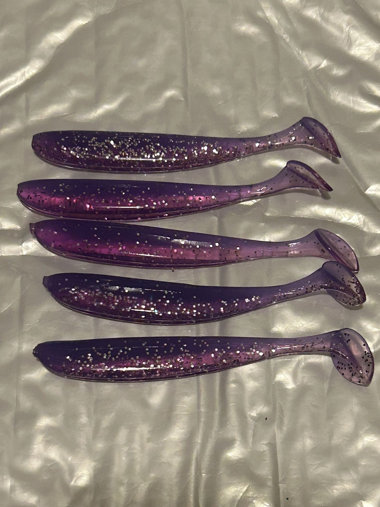 Purple/Transparent-Glitter Paddle Tail Swimbait