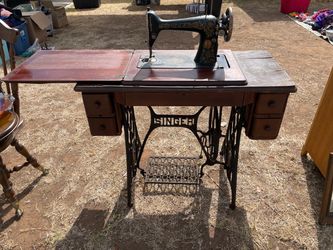 Antique Singer Treadle Sewing Machine with Cabinet