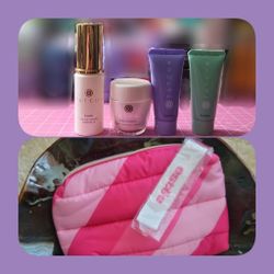 4pc TATCHA Lot + ESTĒE LAUDER MAKEUP TOTE BAG + 12 High-End Skincare Freebies (1/2 R TATCHA)