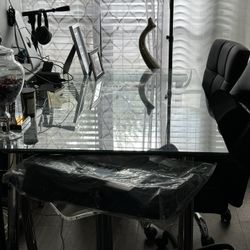 59” Glass Desk