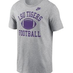 LSU Tigers Nike Legacy Football Icon T-Shirt - Heather Gray