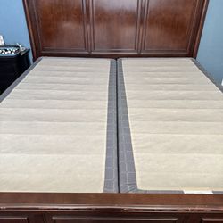 King Bed Frame with storage and box springs