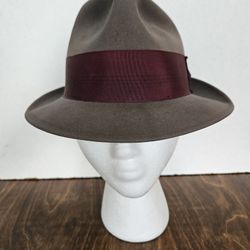 Vintage Beaver Hats Fedora 100% Pure Beaver Fur Size 7
