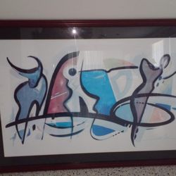 Vintage Signed Abstract Print