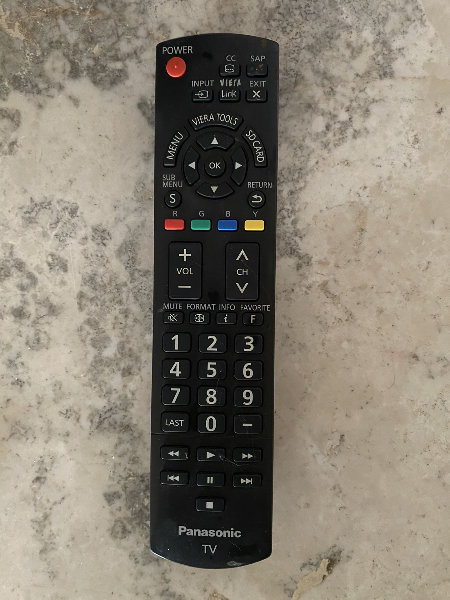 Panasonic Universal TV Remote - Model N2QAYB000485 Gently Used