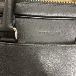 Coach Black Leather Briefcase Messenger Bag