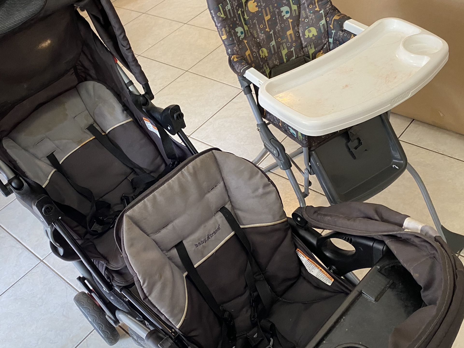50$Combo ( Seat Cosco + Baby Trend Twin Stroller ) ASAP