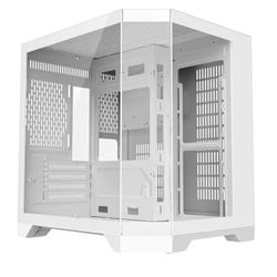DIYPC DIY-CUBE03-W White Dual USB3.0 Tempered Glass Micro ATX Gaming Computer Case w/ 3 x Tempered Glass Panel. Fans Not Included