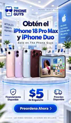 ¡YA DISPONIBLE! - APPLE SERIE 18 DESBLOQUEADO - 5 DÓLARES DE PAGO INICIAL, ¡SIN NECESIDAD DE CRÉDITO!