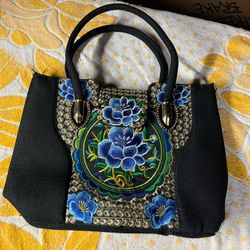 Women’s Floral Handbag Purse Embroidered