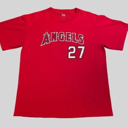 Vladimir Guerrero Anaheim Angels Vintage red Lee sport jersey T shirt Size Large 
