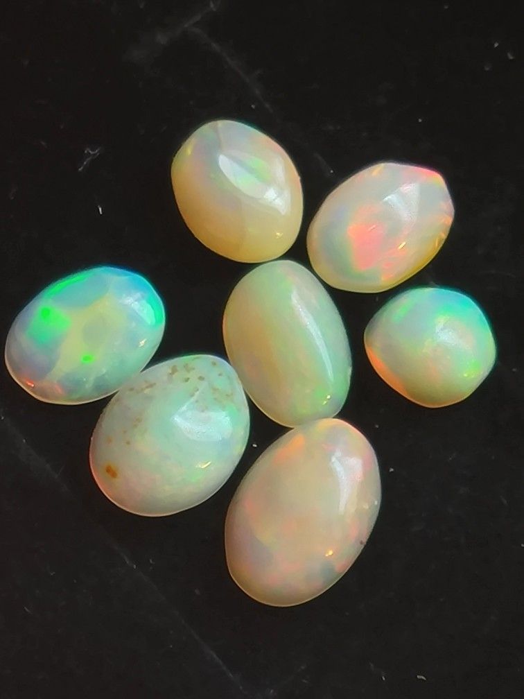 2pcs. Natural Opal Cabachon Lot 6x7mm Offers Welcome 