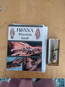 Free henna book, worksheets and 1 unused henna cone
