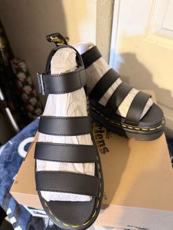 Dr. Martens Black Leather Strap Sandals