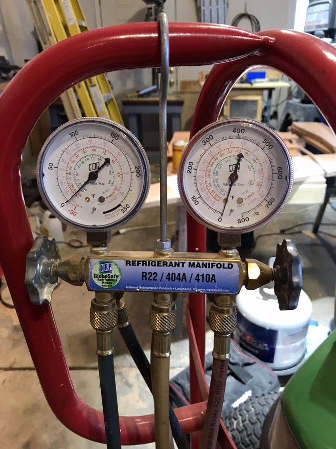 Freon charge gauges.