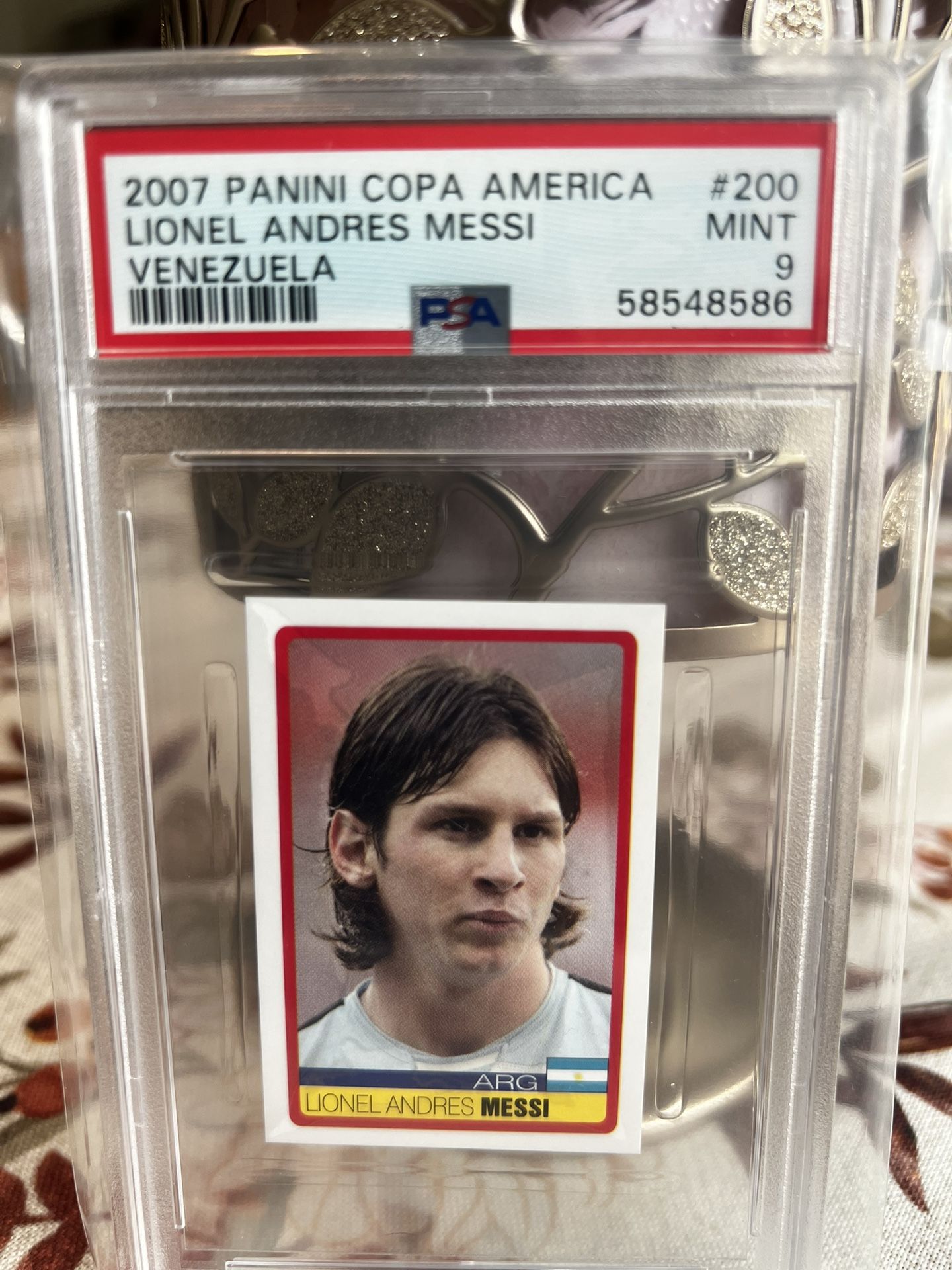 2007 Panini Copa America Lionel Messi Sticker PSA 9 Mint