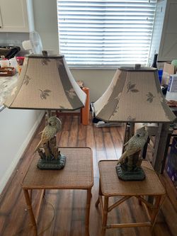 Vintage Kathy Ireland Cockatoo Lamps