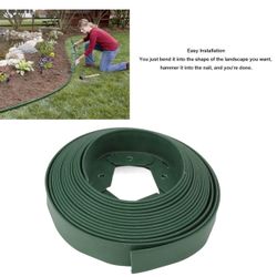 2 Pcs Garden Edging, 40ft Black Landscape Edging, 36 Spikes for Lawn 2 Inch Tall（40Ft Total E(37)