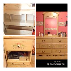 Dresser, Mirror, Nightstand, and Headboard