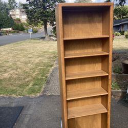 Bookcase, Oak, 5 Adjustable Shelves, Delivery