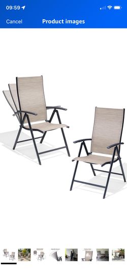 Folding Patio Chairs Set of 2, 7-Level Adjustable Recliner High Back Foldable Outdoor Chairs Lawn Chairs for Pool, Backyard, Brown