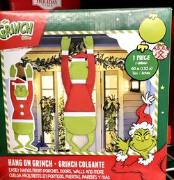 Dr Seuss 5 ft The Grinch Christmas Hanging On Roof Holiday Decor