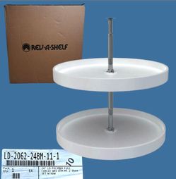 2-Shelf White 24" Lazy Susan Full Circle NEW