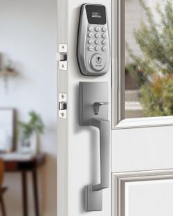 Deslock smart deadbolt handle set silver