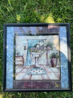 Framed art print titled "Paris Bath II"