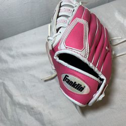 "Franklin Baseball Glove RTP II 10 1/2"" Left Handed Throw Pink & White "