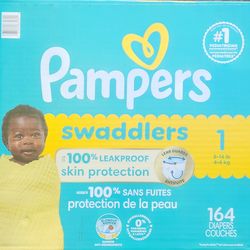Pampers Swaddlers 164 count size 1
