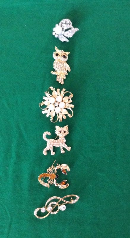 Full Shining Rhinestone Brooches Each $6