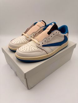 Travis Scott fragment blue jordan 1 low