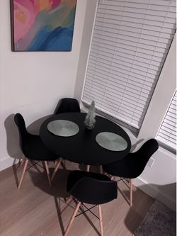 Black dining room table
