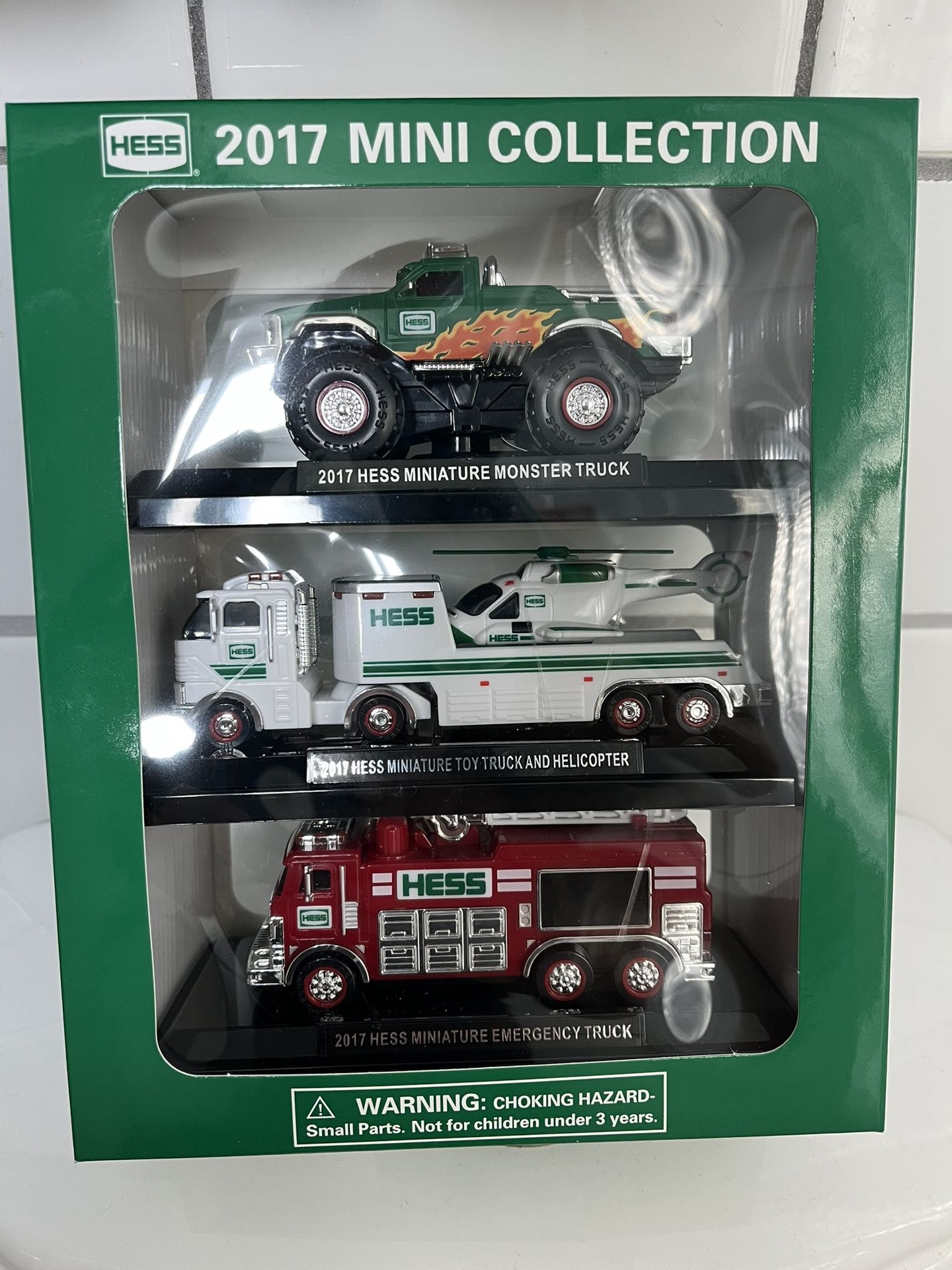 HESS Mini Collection 2017, monster truck, helicopter, emergency vehicle, NIB