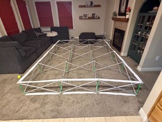 King Size EZ Bed Folding Air Mattress Frame Base (Needs a couple Poles Straightened)