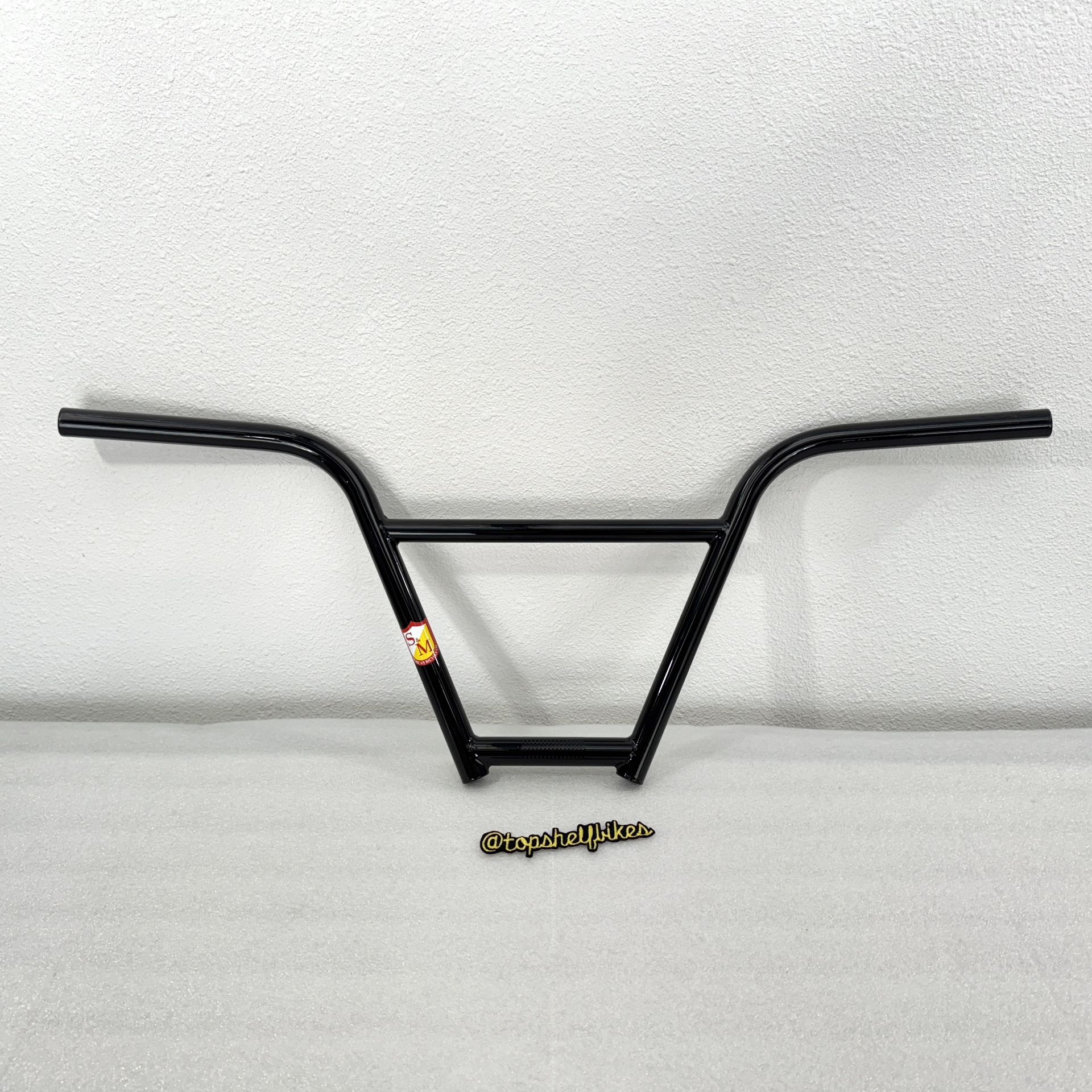 S&M FU BAR GLOSS BLACK PRO BMX HANDLEBARS btm hoder