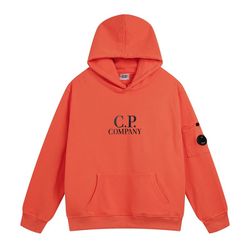 Cp Company Orange Logo Hoodie
