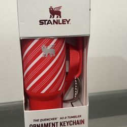 NEW STANLEY 2025 Holiday Candy Cane Twist 4.5" Mini Tumbler Ornament Keychain