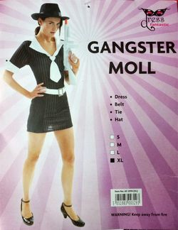 Sexy Gangster Moll Costume  Mobster Mafia Woman w/ Hat