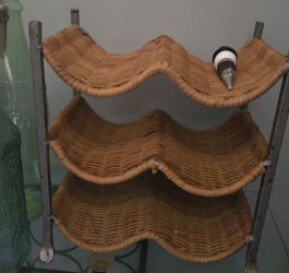 3-Tier Wicker Wine Rack