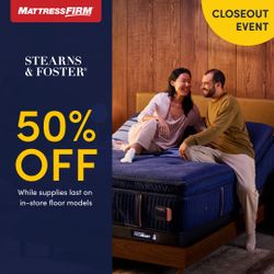 Right now Only! S&F Estate Plush Eurotop Floor Model  50% off !!