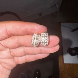 10k Cuff Diamond Earrings