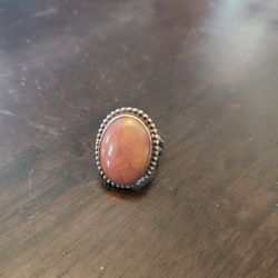 Beautiful Vintage Sterling Silver Agate RING size 7 1/4