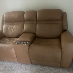 Leather Reclining Loveseat 